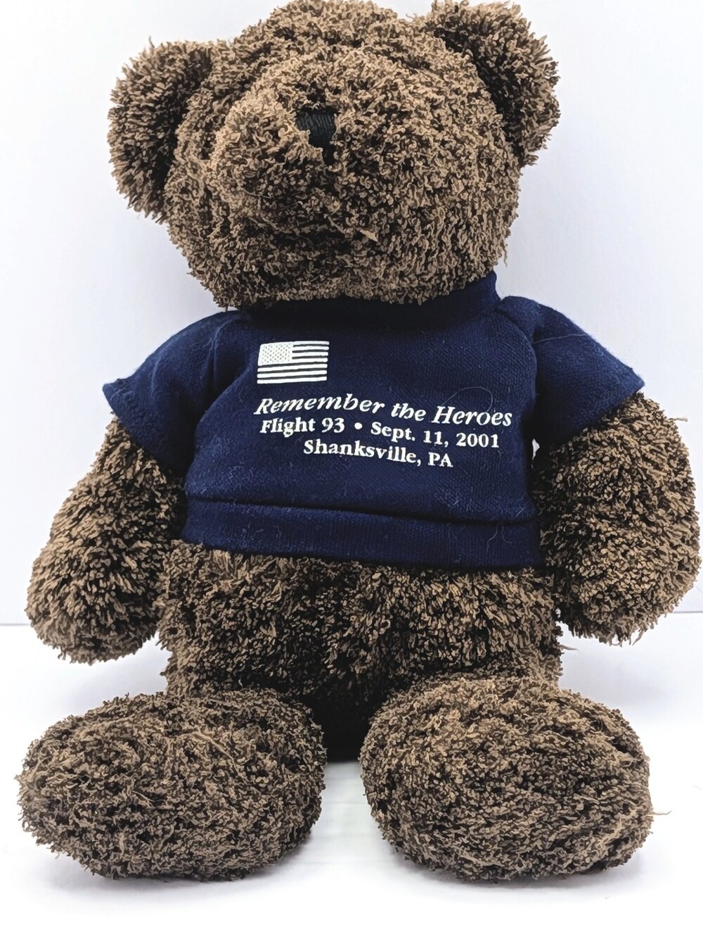 Flight 93 Remember the Heroes 9/11 Shanksville PA Memorial Teddy Bear 9.5"